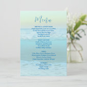 Trouwmenu template met achtergrond van oceaangolve menu (Staand voorkant)