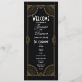 Trouwmenu uit de jaren 20 Ceremonie Art Deco Detai Programmakaart (Voorkant)