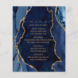 Trouwmenu van Navy Marble & Goud Agate