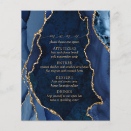 Trouwmenu van Navy Marble & Goud Agate