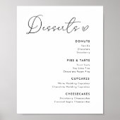 Trouwmenu voor moderne hartvormige desserts poster (Voorkant)