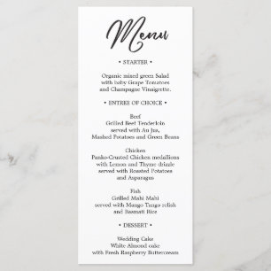 Trouwmenu - Vrijgezellenfeest Menu - Frans
