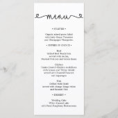 Trouwmenu - Vrijgezellenfeest Menu - Harten (Voorkant)