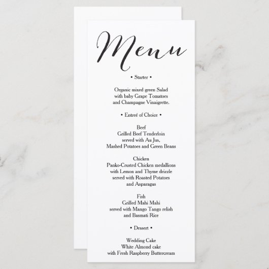 Trouwmenu - Vrijgezellenfeest Menu - Rustiek (Voorkant / Achterkant)