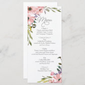 Trouwmenu - Vrijgezellenfeest Menu Tea Roos (Voorkant / Achterkant)