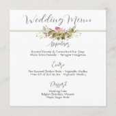 Trouwmenu Waterverf Roze Rozen Menu (Achterkant)