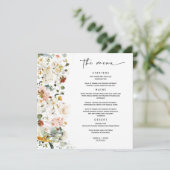 Trouwmenu Wildflower Boho Sjabloon Menu (Staand voorkant)