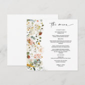 Trouwmenu Wildflower Boho Sjabloon Menu (Voorkant / Achterkant)