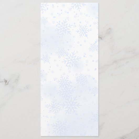 Trouwmenu Winter Snow Programmakaart (Achterkant)