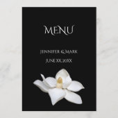 Trouwmenu Wit Magnolia Zwart en Wit Menu (Voorkant)