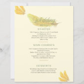 Trouwmenu - Zacht beige met gouden veren design (Voorkant)