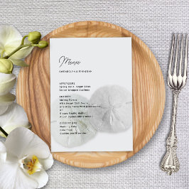 Trouwmenu Zanddollars Neutraal Grijs Menu
