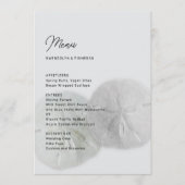 Trouwmenu Zanddollars Neutraal Grijs Menu (Voorkant)