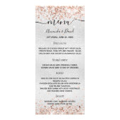 Trouwmenu zilver roos goud reclamekaart (Voorkant)