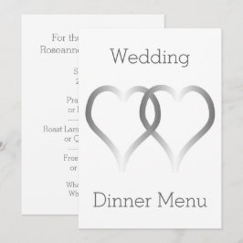 Trouwmenu Zilveren Harten Menu