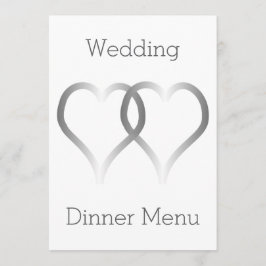 Trouwmenu Zilveren Harten Menu