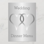 Trouwmenu Zilveren Harten Menu (Voorkant)
