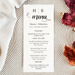 Trouwmenu Zwart en Wit Menu