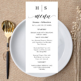 Trouwmenu Zwart en Wit Menu