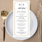 Trouwmenu Zwart en Wit Menu