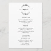 Trouwmenu zwart en wit menu (Voorkant)