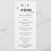Trouwmenu Zwart en Wit Menu (Voorkant)