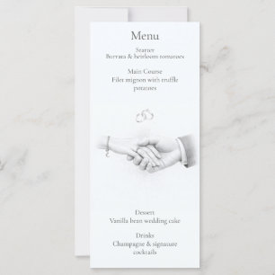 Trouwmenukaart 'Hand in Hand' Romantisch Minimalis