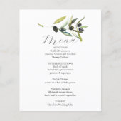 Trouwmenu's Elegante Botanische Olijftak (Voorkant)