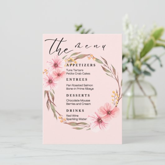 Trouwmenus Menu (Staand voorkant)