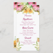 Trouwmenu's met wilde bloemen  (Voorkant / Achterkant)