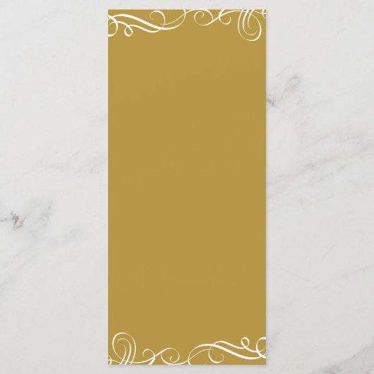 Trouwmenu's | Moderne typografie (goud) Menu (Achterkant)