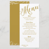 Trouwmenu's | Moderne typografie (goud) Menu (Voorkant / Achterkant)