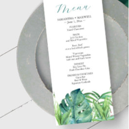 Trouwmenu's Tropische bestemming Palm Leaves Menu