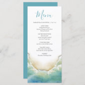 Trouwmenu's Waterverf Beach Seashore Menu (Voorkant / Achterkant)