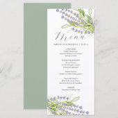 Trouwmenu's Waterverf Lavendelbloemen Menu (Voorkant / Achterkant)