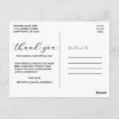 Trouwmoderne kalligrafie koppel fotobedankt briefkaart (Achterkant)