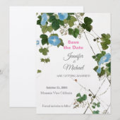 Trouwmoderne minimalistische gewone kalligrafie bl save the date (Voorkant / Achterkant)