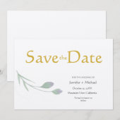 Trouwmoderne minimalistische gewone kalligrafie sc save the date (Voorkant / Achterkant)