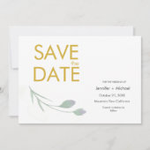 Trouwmoderne minimalistische vlakte aangepaste nam save the date (Voorkant)