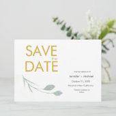 Trouwmoderne minimalistische vlakte aangepaste nam save the date (Staand voorkant)