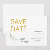 Trouwmoderne minimalistische vlakte aangepaste nam save the date (Voorkant / Achterkant)