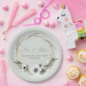 Trouwmoderne rustieke boho krans Anemoon krans Papieren Bordje (Feest)