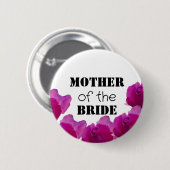 Trouwmoeder knop met rozen ronde button 5,7 cm (Voorkant /achterkant)