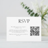 Trouwmonogram Aangepaste QR-code Trouwwebsite RSVP Kaartje (Staand voorkant)