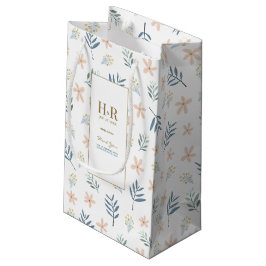 Trouwmonogram bedankcadeautas wildflower klein cadeauzakje