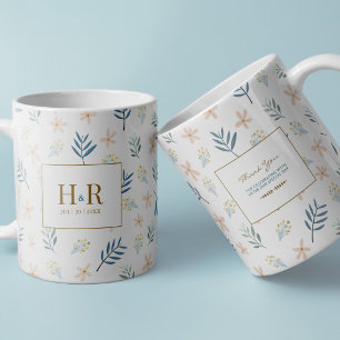 Trouwmonogram Bedankt Mok met Wilde Bloemen