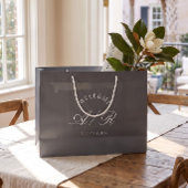 Trouwmonogram Donkergrijze Welkomsttas voor Bestem Groot Cadeauzakje