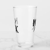 Trouwmonogram Eenvoudig Zwart Slash Mod Typografie Glas (Links)