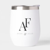 Trouwmonogram Elegant Eenvoudig Minimalistisch (Links)