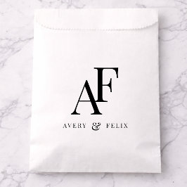 Trouwmonogram Elegant Eenvoudig Minimalistisch Bedankzakje